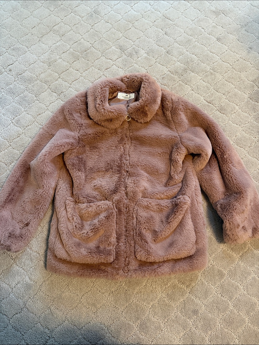 Girls age 9-Faux Fur Kids' Jacket in Dusty Rose